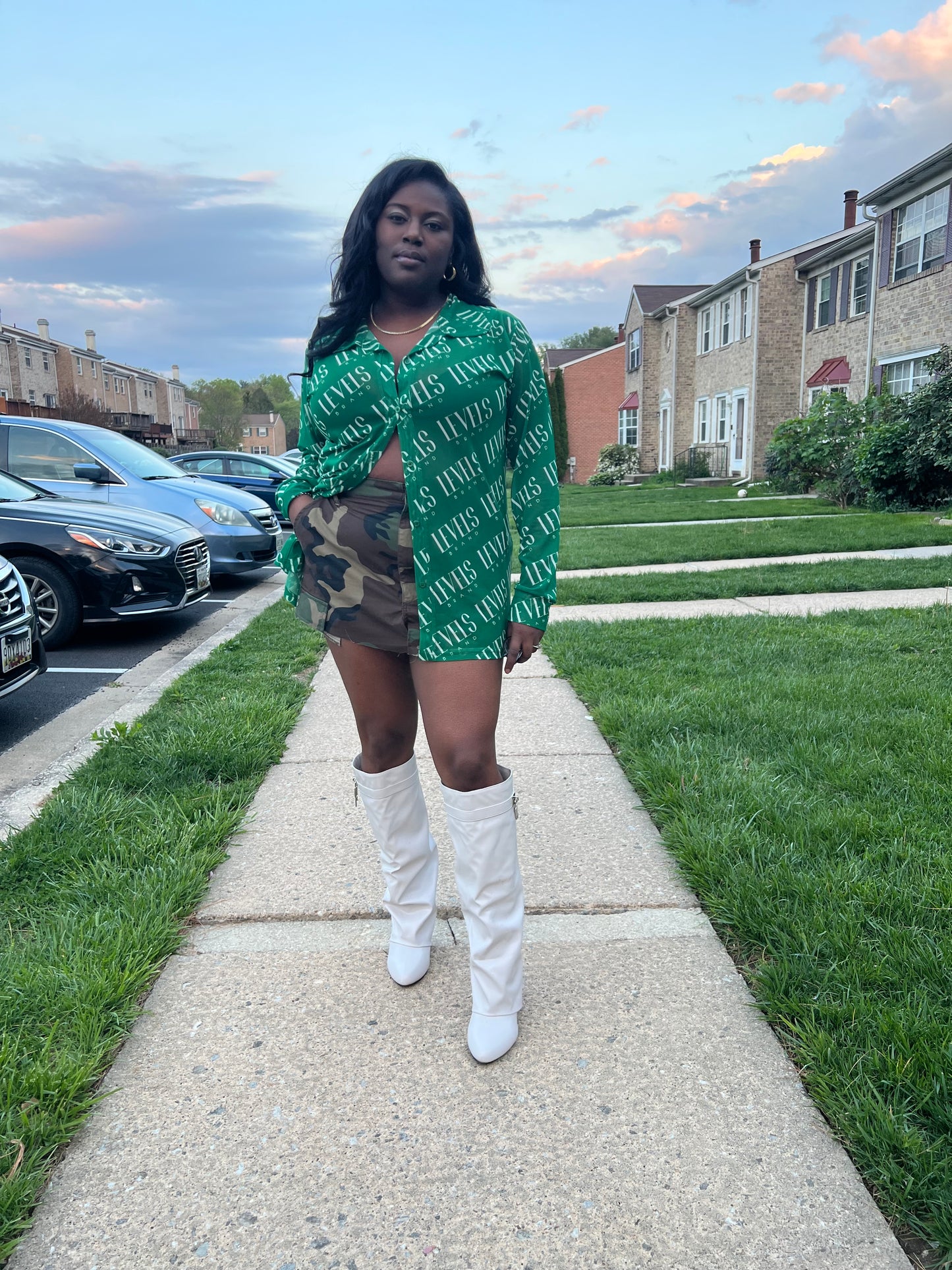 Levels Mesh Button Up Top | Green