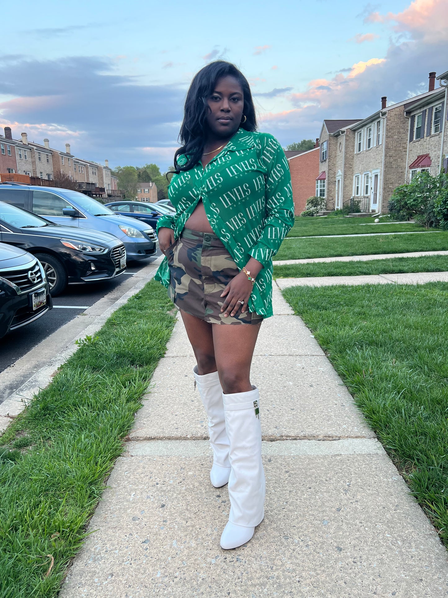 Levels Mesh Button Up Top | Green