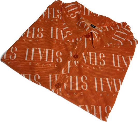 Levels Mesh Button Up Top | Orange