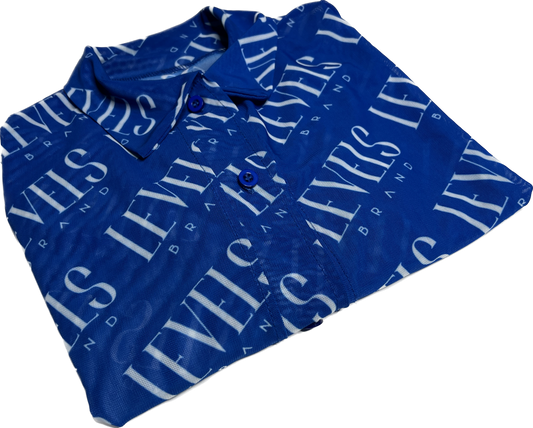 Levels Mesh Button Up Top | Blue