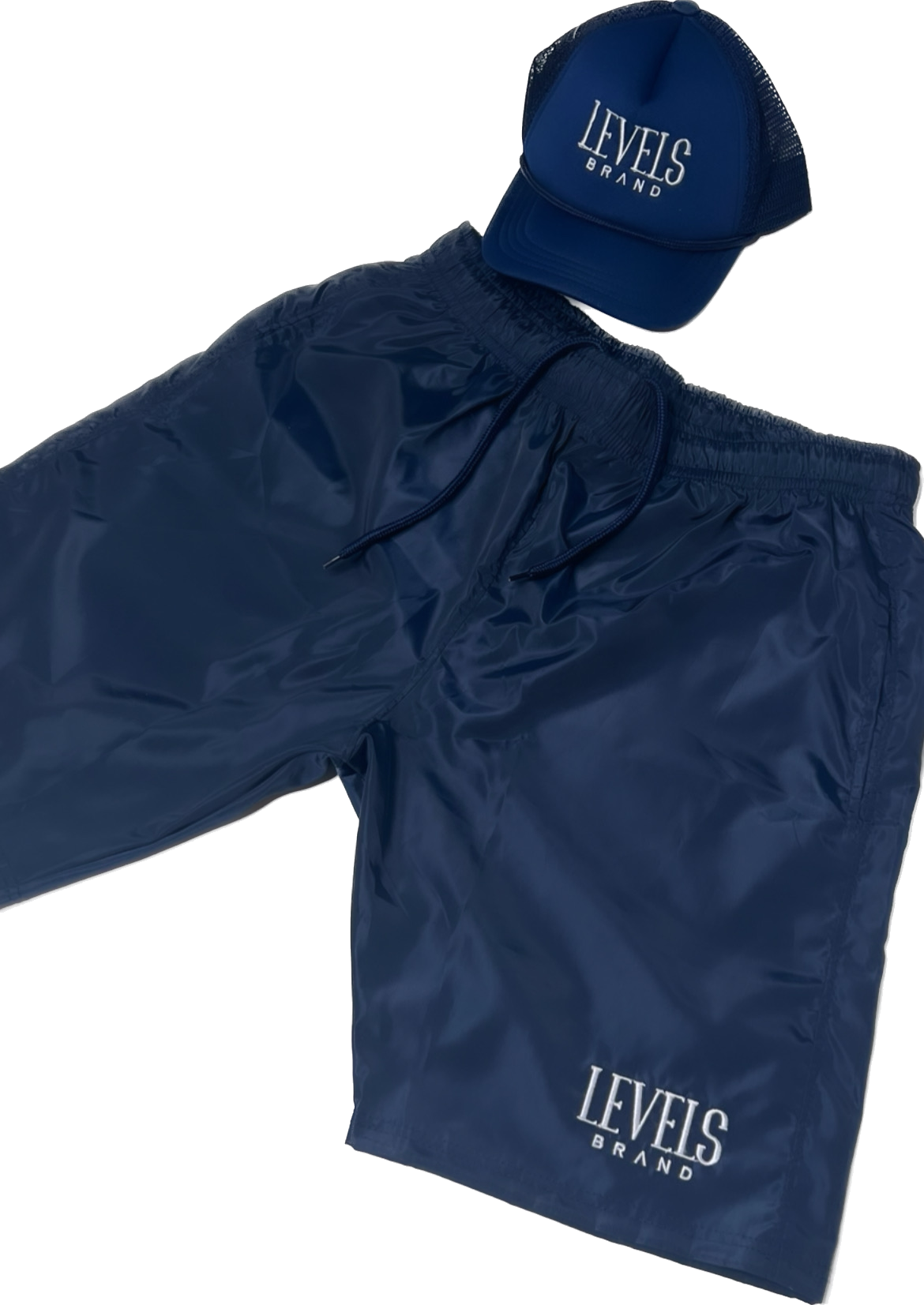 Levels Nylon Signature Logo Shorts| Navy