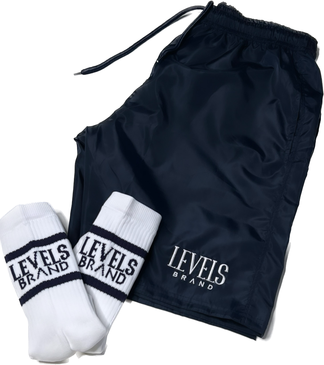 Levels Nylon Signature Logo Shorts| Navy