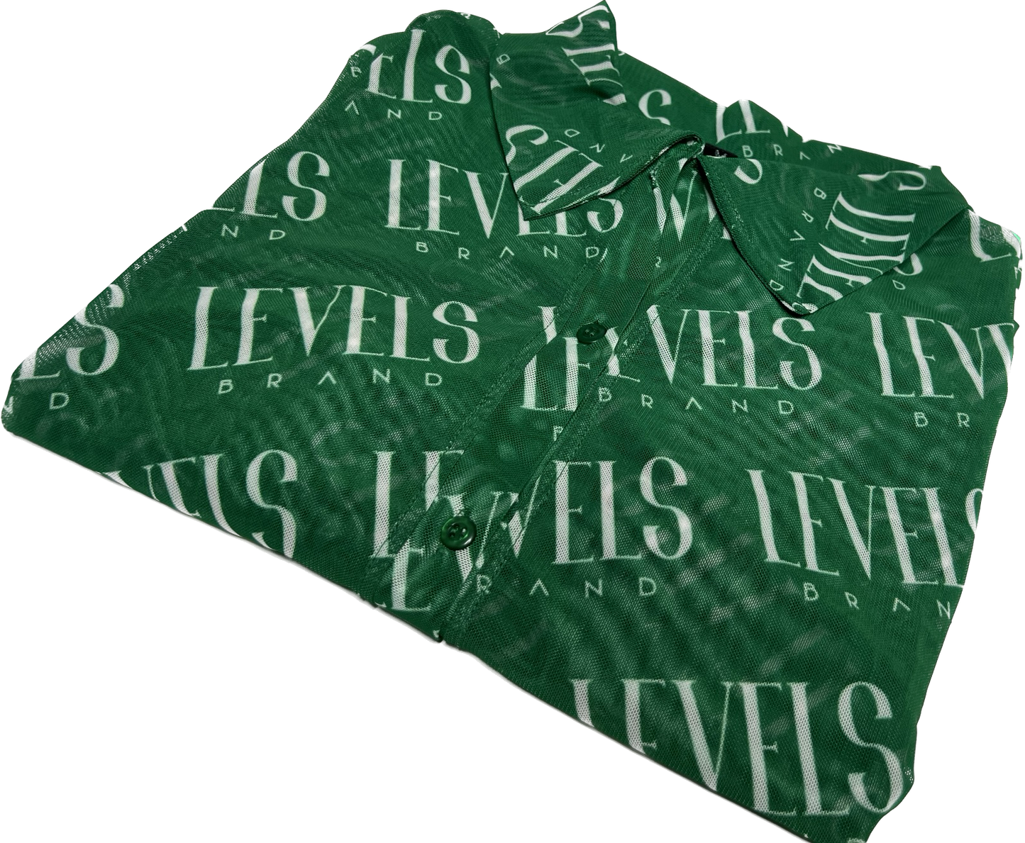 Levels Mesh Button Up Top | Green