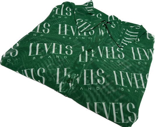 Levels Mesh Button Up Top | Green