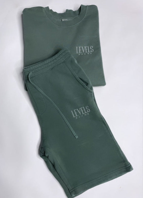 Men's Essential Signature Logo| Crewneck Short Set