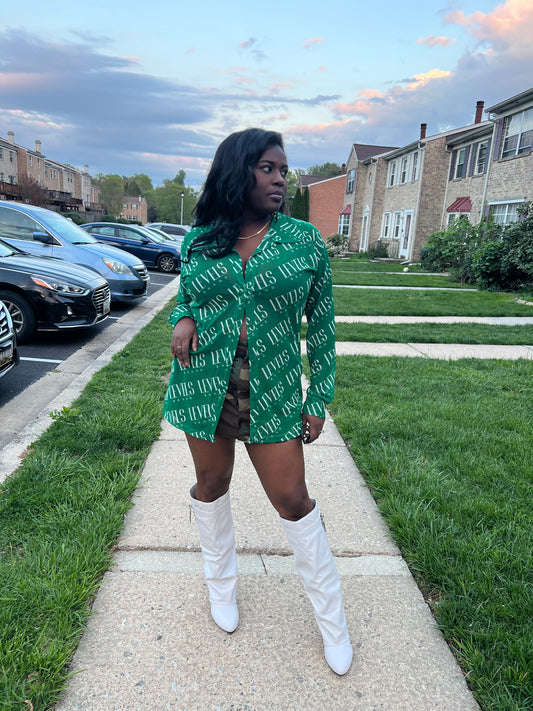 Levels Mesh Button Up Top | Green