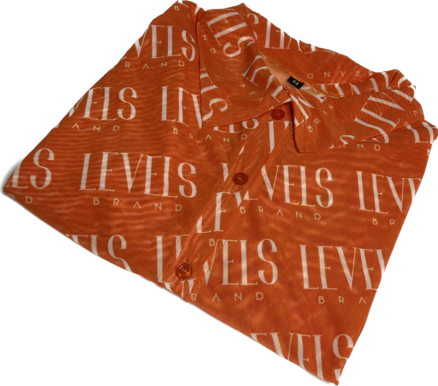 Levels Mesh Button Up Top | Orange
