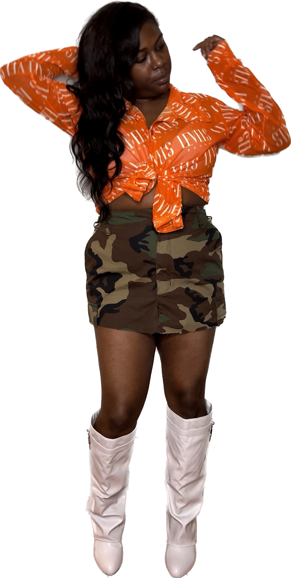 Levels Mesh Button Up Top | Orange