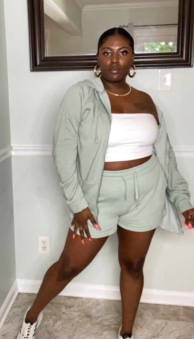 Summer Nights| Full Zip Short Set